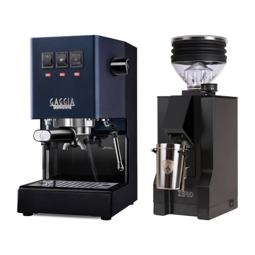 Gaggia Classic E24, modrá + Eureka Mignon Zero, BL Black