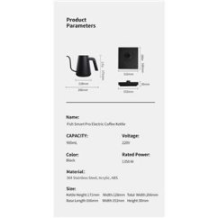 Timemore Fish Pro rychlovarná konvice 900 ml Black