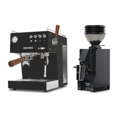 Ascaso Steel DUO PID PLUS, Black&Wood + Eureka Mignon Zero 55s Black