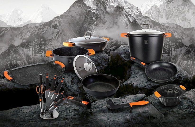 BERLINGERHAUS Pánev grilovací s mramorovým povrchem Granit Diamond Line 28 cm