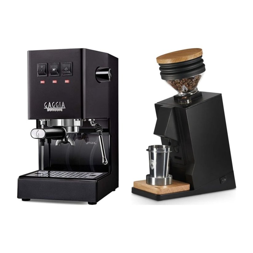 Gaggia Classic E24, černá + Eureka Mignon Single Dose, Black & Oak