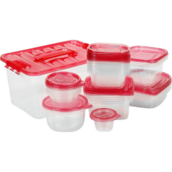 EXCELLENT HOUSEWARE Dóza na potraviny JUMBO sada 27 ks červená