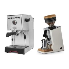 Gaggia Classic GT + Eureka Mignon Single Dose, White & Oak