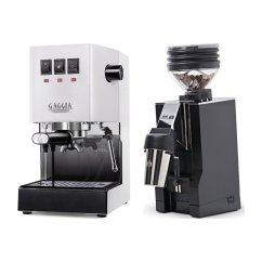 Gaggia Classic E24, bílá + Eureka Mignon Zero 65 All Purpose, CR black