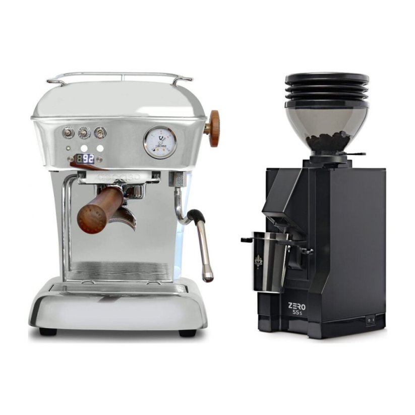 Ascaso DREAM PID leštěný hliník + Eureka Mignon Zero 55s Black