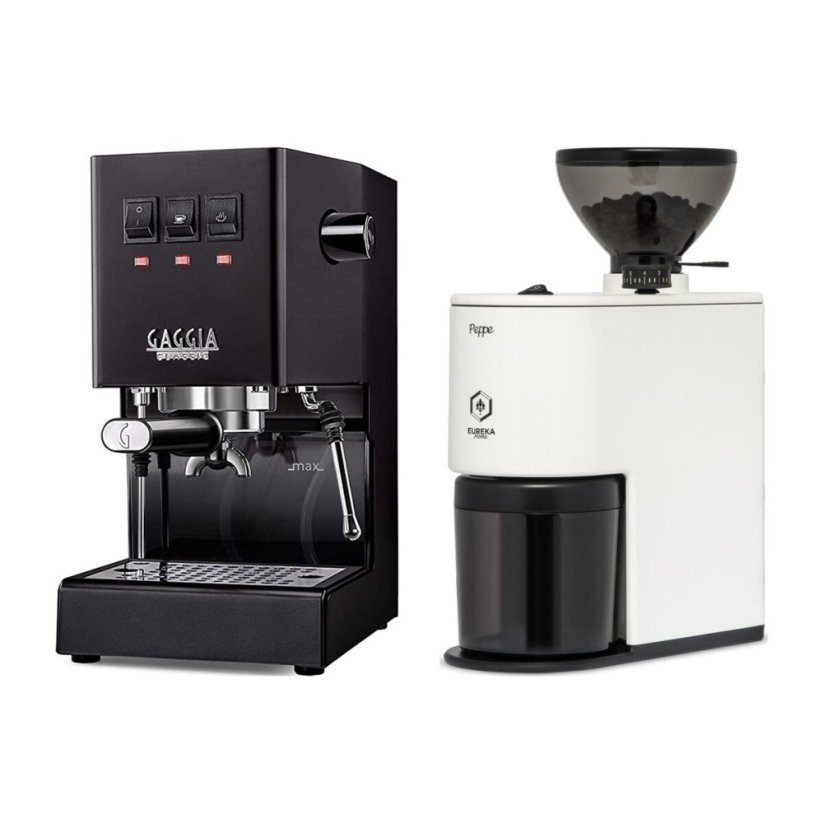 Gaggia Classic E24, černá + Eureka Peppe, White