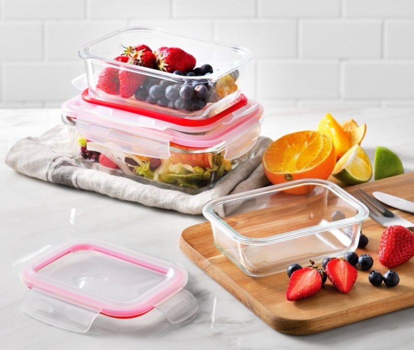 BERGNER Dóza na potraviny skleněná se zaklapovacím víkem 1,5l