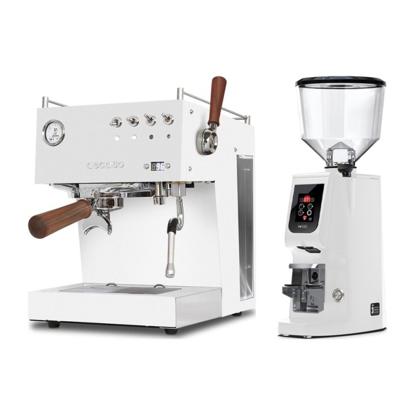 Ascaso Steel DUO PID PLUS, White&Wood + Eureka Atom W 65, white