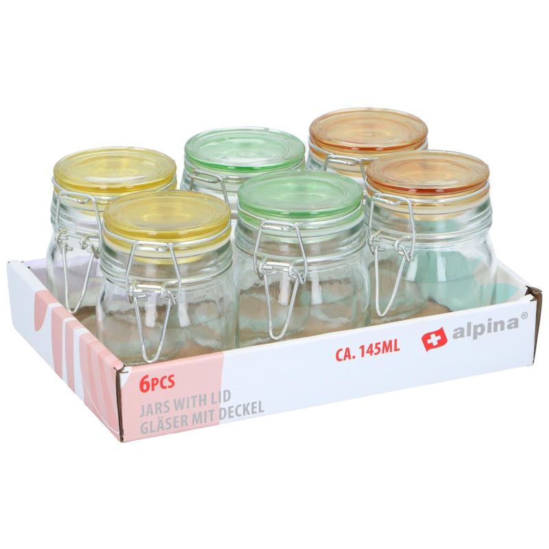 ALPINA Zavařovací sklenice s klipem sada 6 ks 145 ml