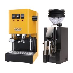 Gaggia Classic E24, žlutá + Eureka Mignon Zero, CR black