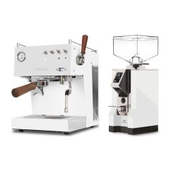 Ascaso Steel DUO PID PLUS, White&Wood + Eureka Mignon Specialita, CR White