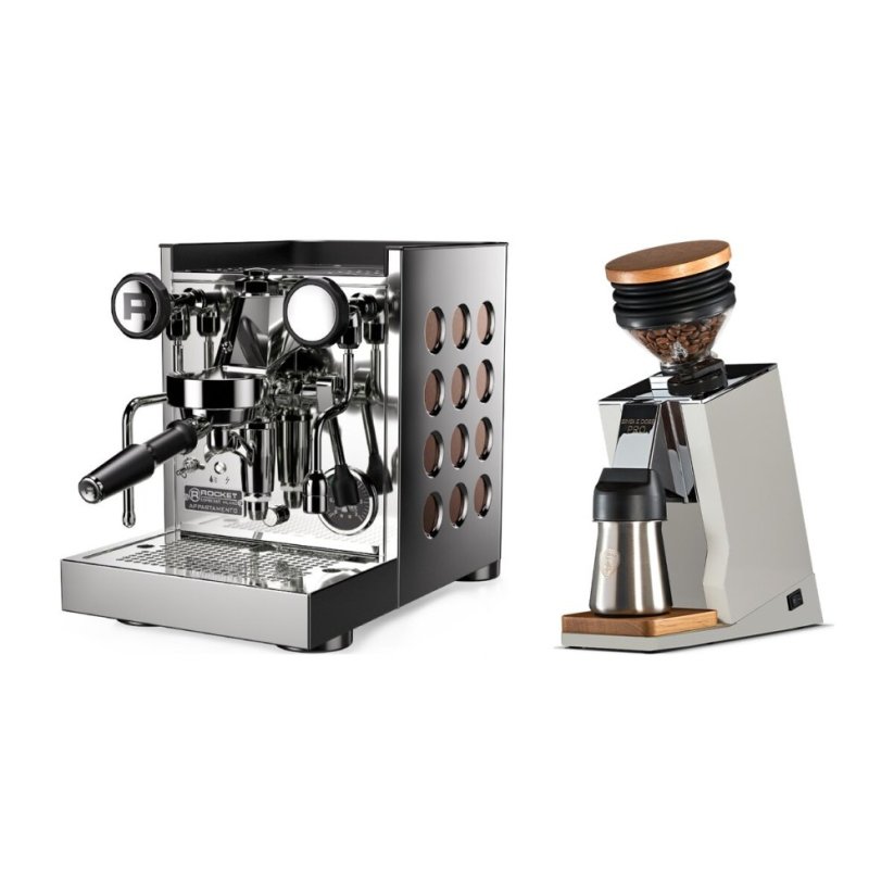 Rocket Espresso Appartamento TCA, copper + Eureka Mignon Single Dose PRO, White & Oak