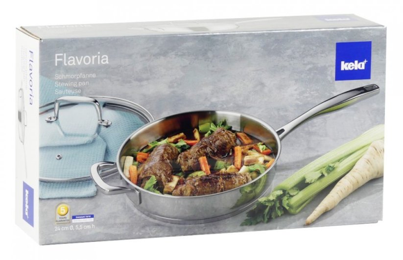 KELA Pánev s poklicí nerez 18/10 FLAVORIA 24 cm