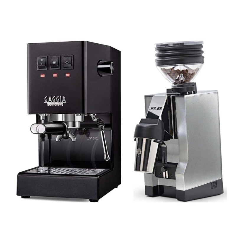 Gaggia Classic E24, černá + Eureka Mignon Zero 65 All Purpose, CR chrome