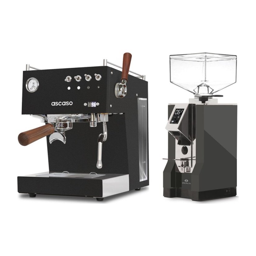 Ascaso Steel DUO PID PLUS, Black&Wood + Eureka Mignon Specialita, CR Anthracite