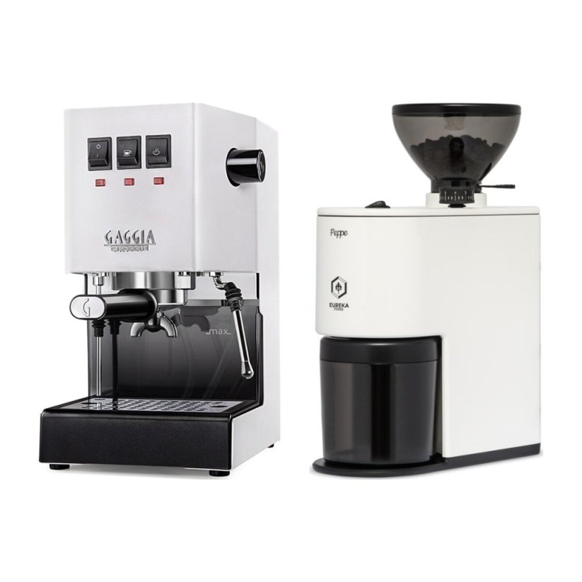 Gaggia Classic E24, bílá + Eureka Peppe, White