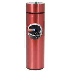 EXCELLENT HOUSEWARE Termoska nerez s teploměrem 0,5 l červená