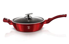 BERLINGERHAUS Pánev hluboká s mramorovým povrchem a poklicí 32 cm Burgundy Metallic Line