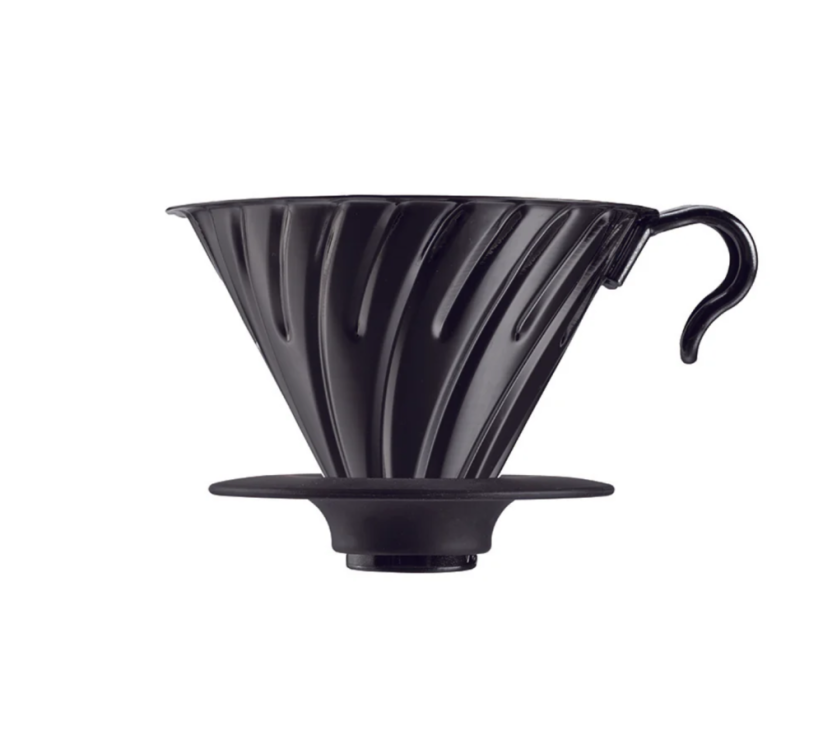 Hario kovový dripper na kávu V60-02 černý
