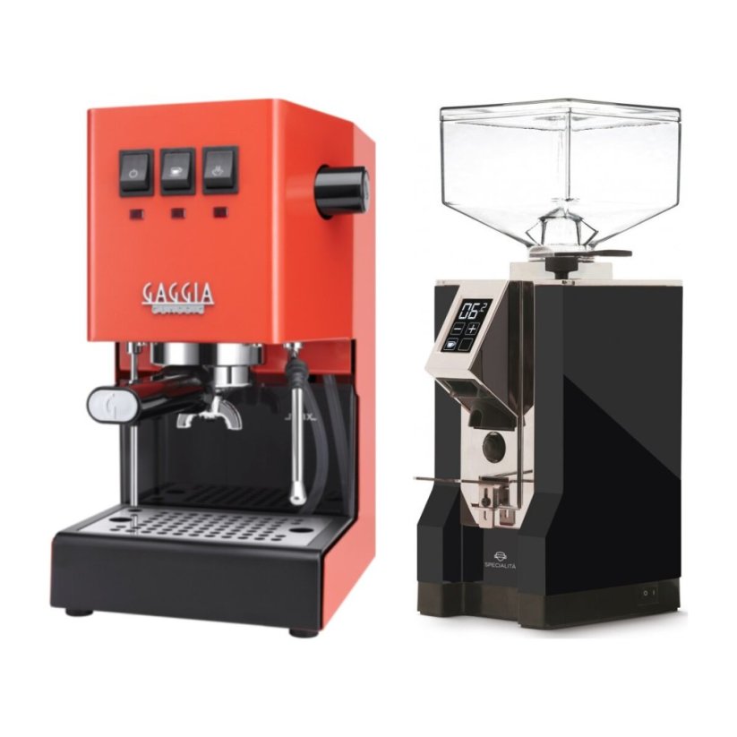 Gaggia Classic E24, oranžová + Eureka Mignon Specialita, CR Black