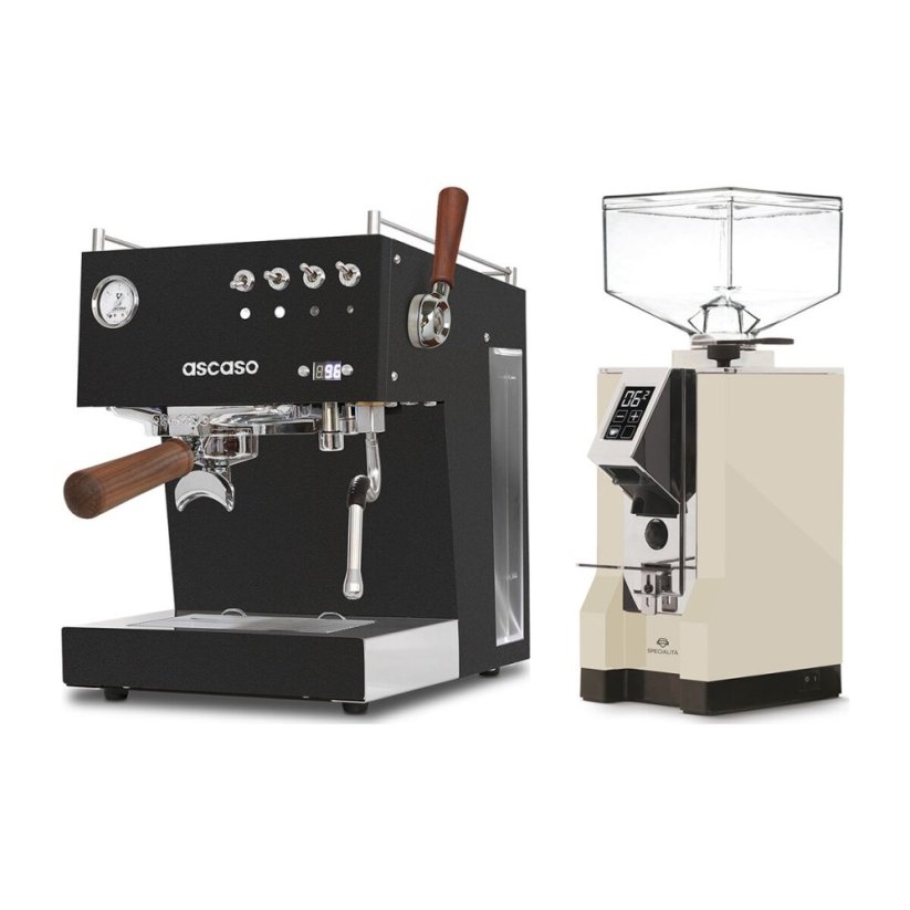 Ascaso Steel DUO PID PLUS, Black&Wood + Eureka Mignon Specialita, CR Cream