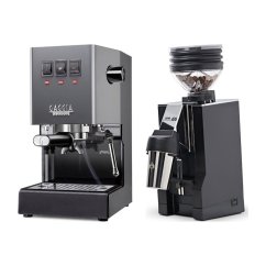 Gaggia Classic E24, šedá + Eureka Mignon Zero 65 All Purpose, CR black