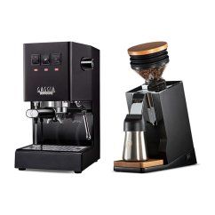 Gaggia Classic E24, černá + Eureka Mignon Single Dose PRO, Black & Oak