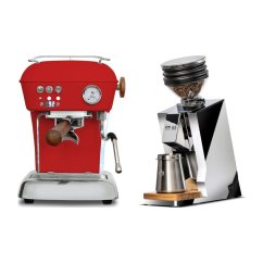 Ascaso DREAM PID Love Red + Eureka Mignon Zero 65 Speedy ALL PURPOSE chrome