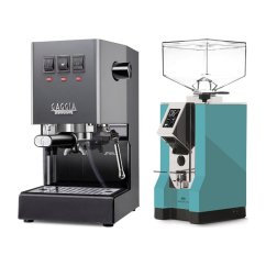 Gaggia Classic E24, šedá + Eureka Mignon Specialita, CR Tiffany blue