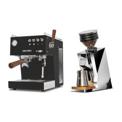 Ascaso Steel DUO PID PLUS, Black&Wood + Eureka Mignon Zero 65 Speedy ALL PURPOSE chrome