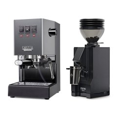 Gaggia Classic E24, šedá + Eureka Mignon Zero 55s Black