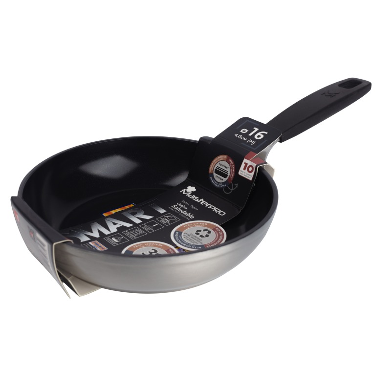 MASTERPRO Pánev s nepřilnavým povrchem SMART 16 cm stříbrná