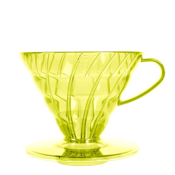 Hario plastový dripper průhledný V60-02 žlutý