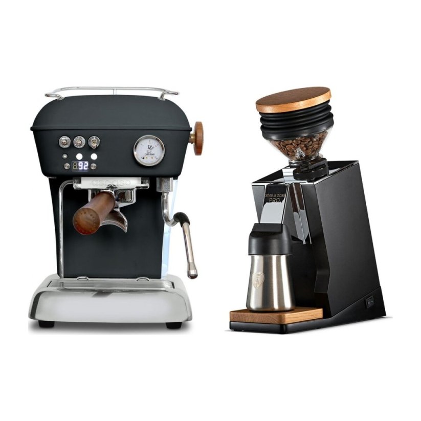 Ascaso DREAM PID Anthracite + Eureka Mignon Single Dose PRO, Black & Oak