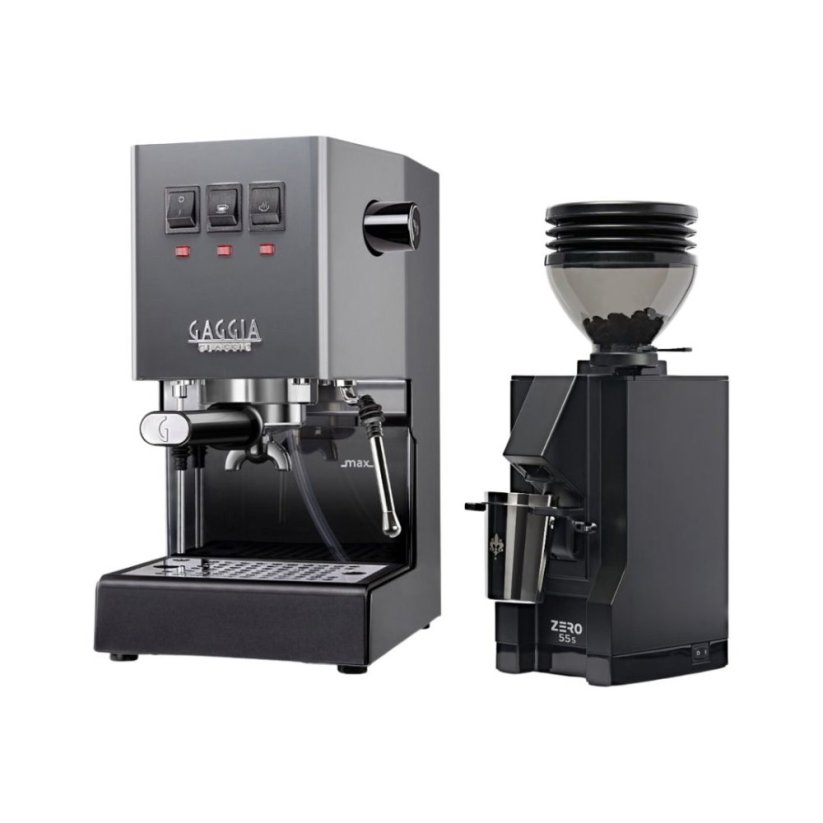 Gaggia Classic E24, šedá + Eureka Mignon Zero 55s Black