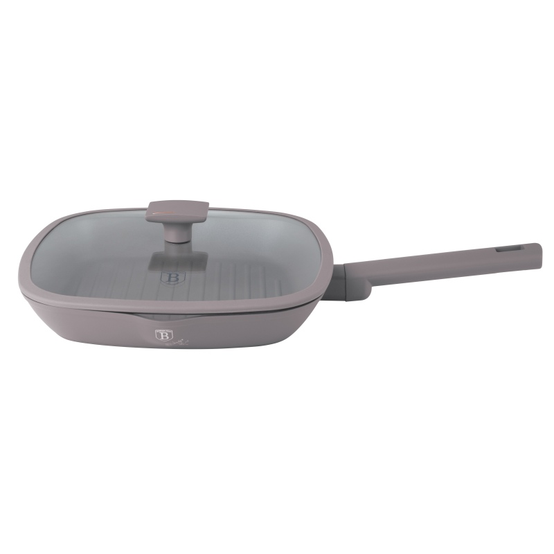 BERLINGERHAUS Pánev grilovací s titanovým povrchem a poklicí 28 cm Taupe Collection