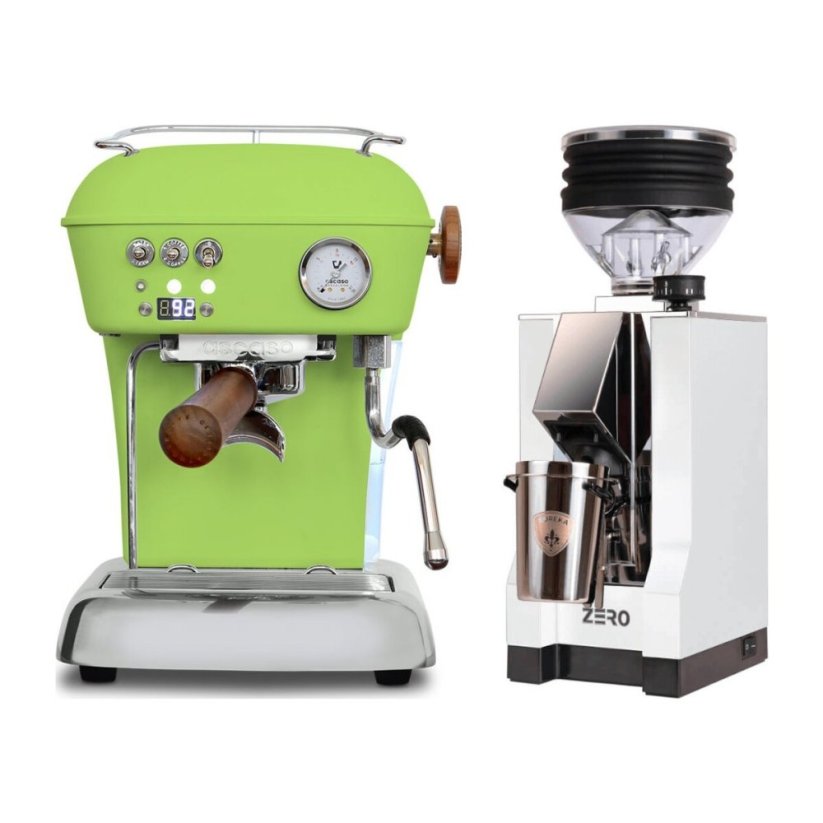Ascaso DREAM PID Fresh Pistachio + Eureka Mignon Zero, CR white