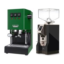 Gaggia Classic E24, zelená + Eureka Mignon Specialita, CR Black