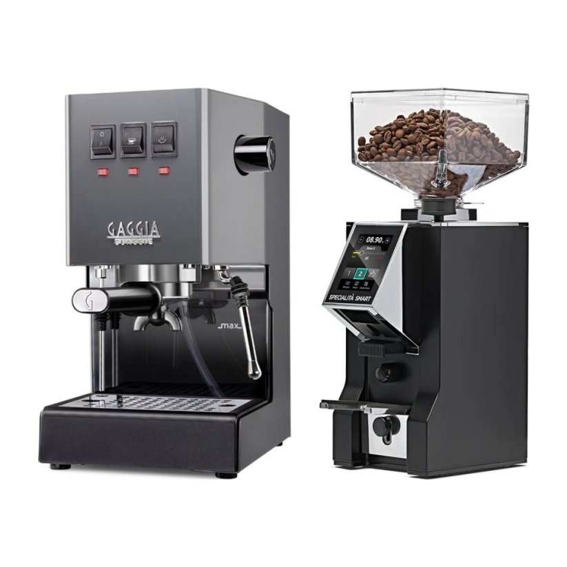 Gaggia Classic E24, šedá + Eureka Mignon Specialita Smart, CR black