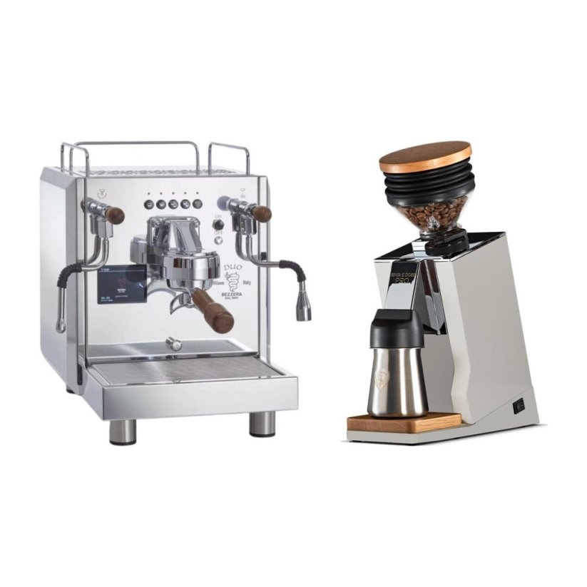 Bezzera DUO DE + Eureka Mignon Single Dose PRO, White & Oak