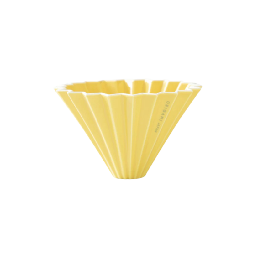 Origami keramický dripper M žlutý