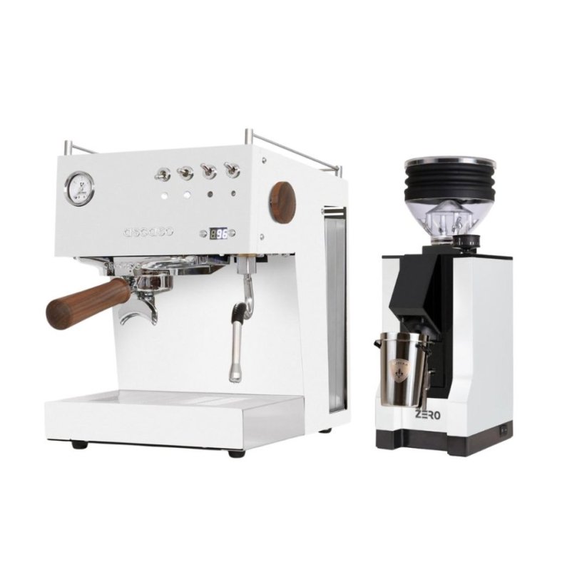 Ascaso Steel UNO PID, White&Wood + Eureka Mignon Zero, BL white
