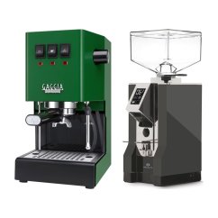 Gaggia Classic E24, zelená + Eureka Mignon Specialita, CR Anthracite