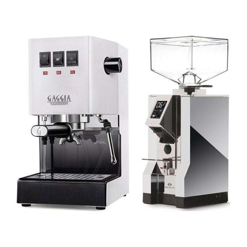 Gaggia Classic E24, bílá + Eureka Mignon Specialita, CR Chrome