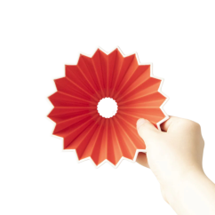 Origami keramický dripper M červený