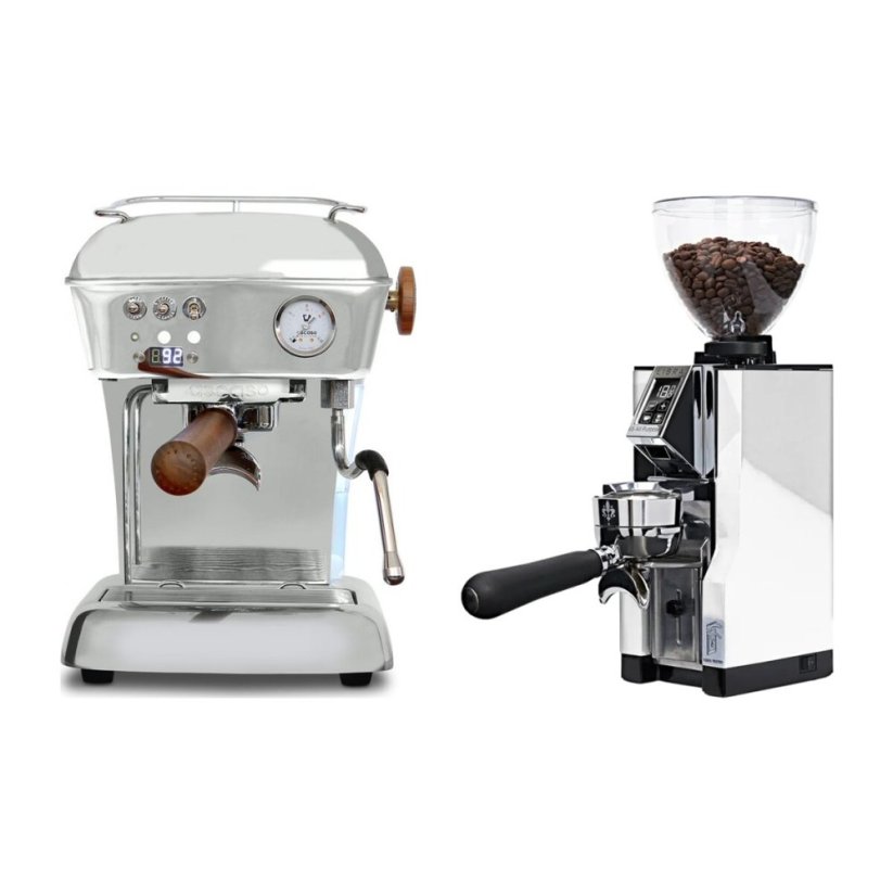 Ascaso DREAM PID leštěný hliník + Eureka Mignon Libra 65 All Purpose, CR white
