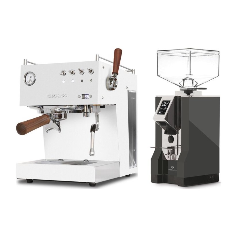 Ascaso Steel DUO PID PLUS, White&Wood + Eureka Mignon Specialita, CR Anthracite