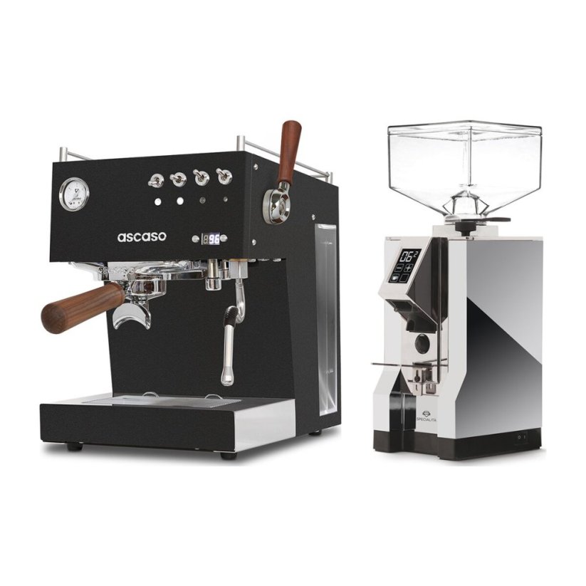 Ascaso Steel DUO PID PLUS, Black&Wood + Eureka Mignon Specialita, CR Chrome
