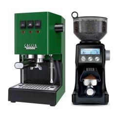 Gaggia Classic E24, zelená + Mlýnek Sage BCG820BTR Black