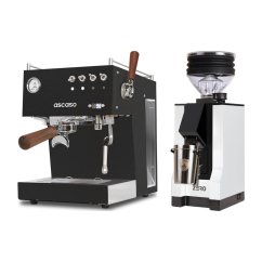 Ascaso Steel DUO PID PLUS, Black&Wood + Eureka Mignon Zero, BL white